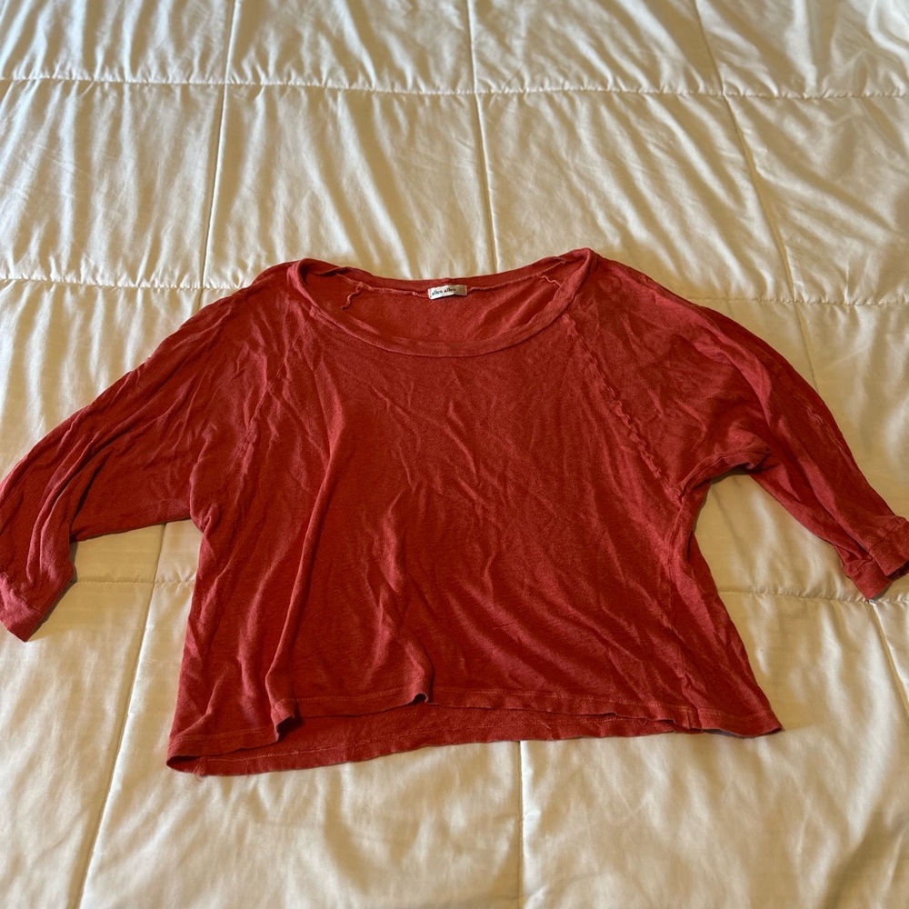 Allen Allen Women's Long Sleeve Top in Rich Burgundy